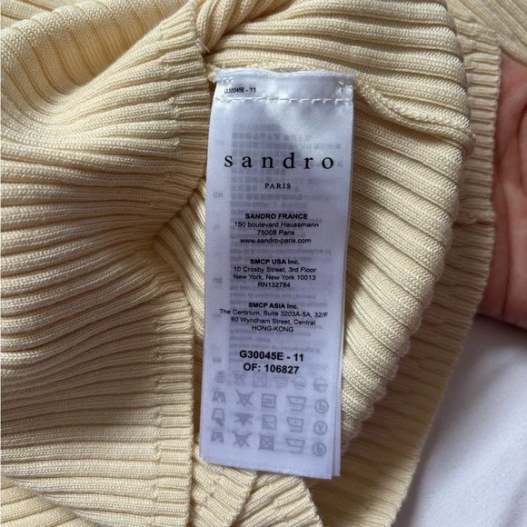 Sandro Beige Button-Up Women's Cardigan - Picture 6 of 6